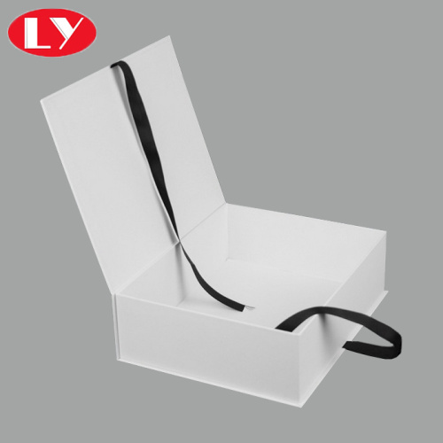 White Gift Packaging Box With Black Ribbon