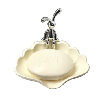 Creative Bathroom Decor: Unique White Shell Design Soap Dish and Holder