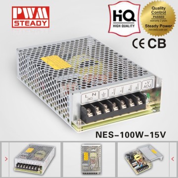 NES-100-15 CE approved 100w15v7a high performance switching power supply( NES series meanwell power supply )