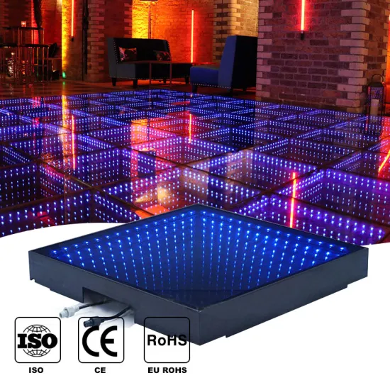 Portable Magnet Infinity LED Dancing Floor Panels with 3D Matte Tiles and Artificial Flowers