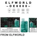 سعر جيد ELF World de 6000puffs يمكن التخلص منها vape