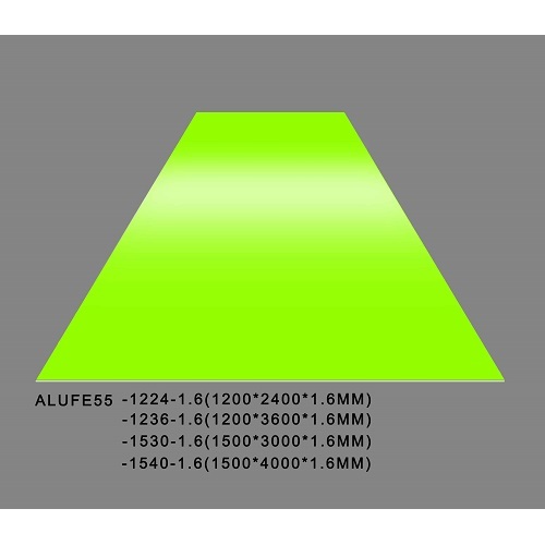 Lamiera di alluminio lucida verde lime 1,6 mm