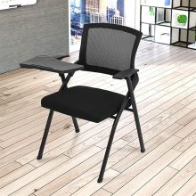 Foldable Office Chair with Integrated Writing Tablet