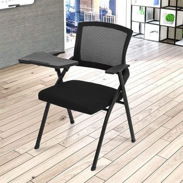Foldable Office Chair with Integrated Writing Tablet