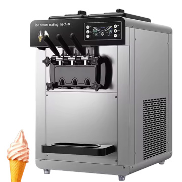 Commercial 3 Flavors Yogurt Soft Serve Ice Cream Machine - 6-28L/h Capacity