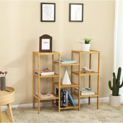 Bamboo Customizable Plant Shelf Display Rack Utility Shelf