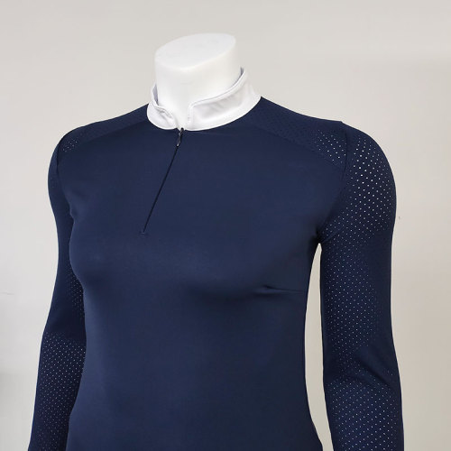 High Quality Navy Blue Equestrian Show Shirts For Women