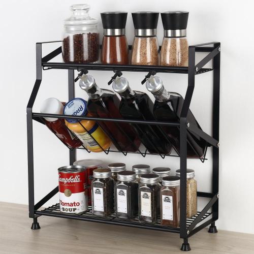 3 Tier Standing Kitchen Spice Rack Storage Organizer