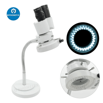 Dental Stereo Binocular Microscope with LED Light Adjustable Hose