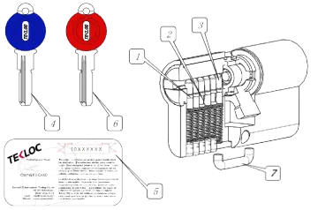 Computer Key Euro Cylinder 6pins