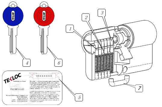 Computer Key Euro Cylinder 6pins