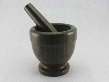 30138 Black Wood Vein Marble Mortar & Pestle