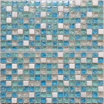 Ebro Mosaic Factory: Hot Sale Crackle Glass Mosaic Tiles for Swimming Pools & Building Materials