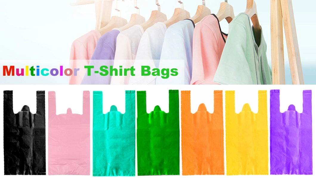 Garbage Carrier Produce Plastic Grocery T Shirt Packaging Shopping Recyclable Multi-Use Bag