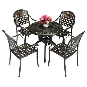 All Weather Cast Aluminum Patio Set for Coffee Shops: Tables and Chairs