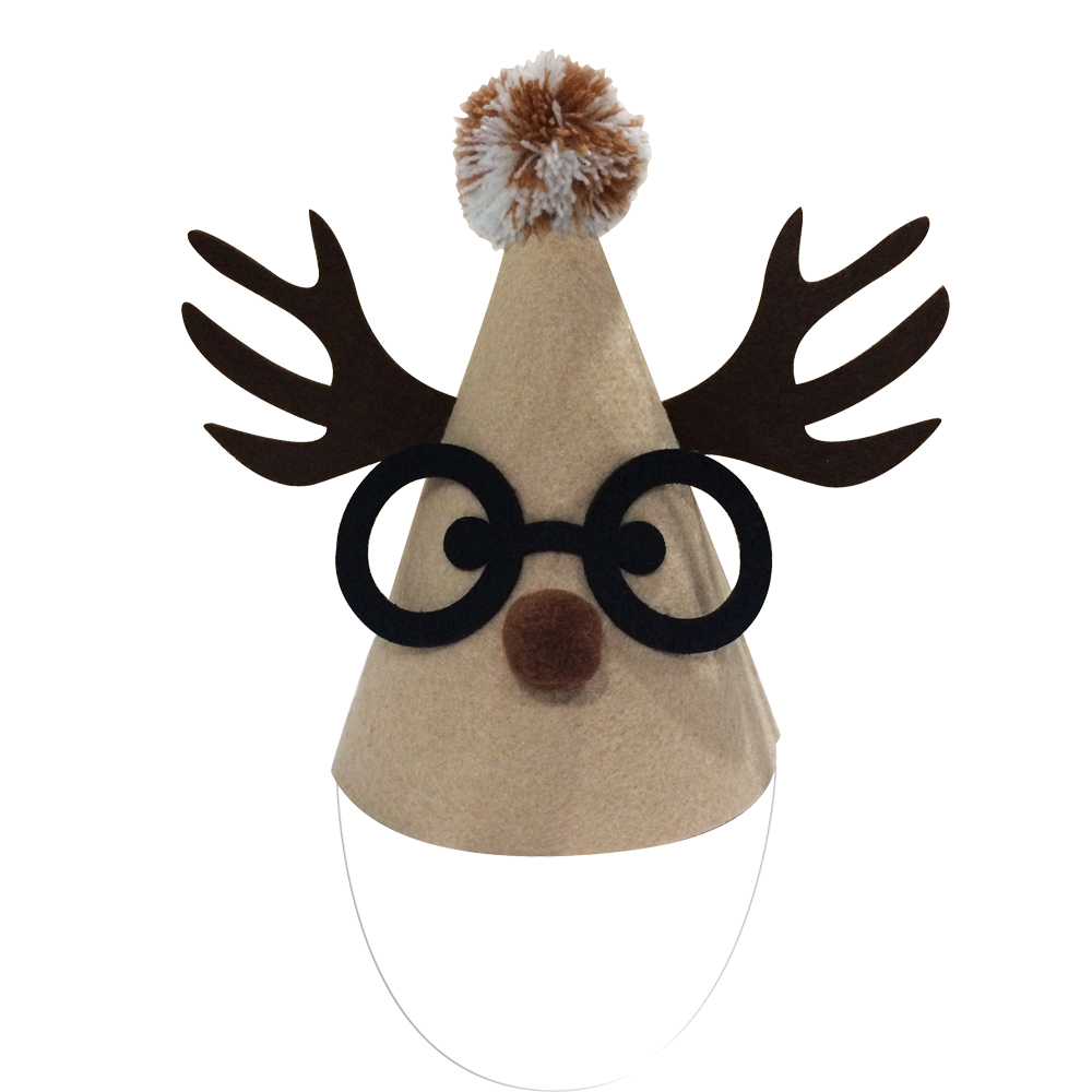 Christmas Reindeer Felt Party Hat