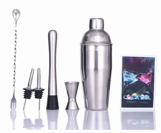 Xueke Pot Stainless Steel Cross-Border Wine Mixer Set: A Comprehensive 6-Piece Cocktail Mixing Shaker Bar Tool for 750ML