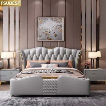 Luxury European King Size Queen Bed Wooden Bed Frame - Bedroom Furniture Matrimoniale