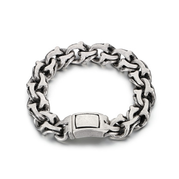 KALEN Men's Vintage Matte/Polished 230mm Stainless Steel Avant-Garde Link Bracelet