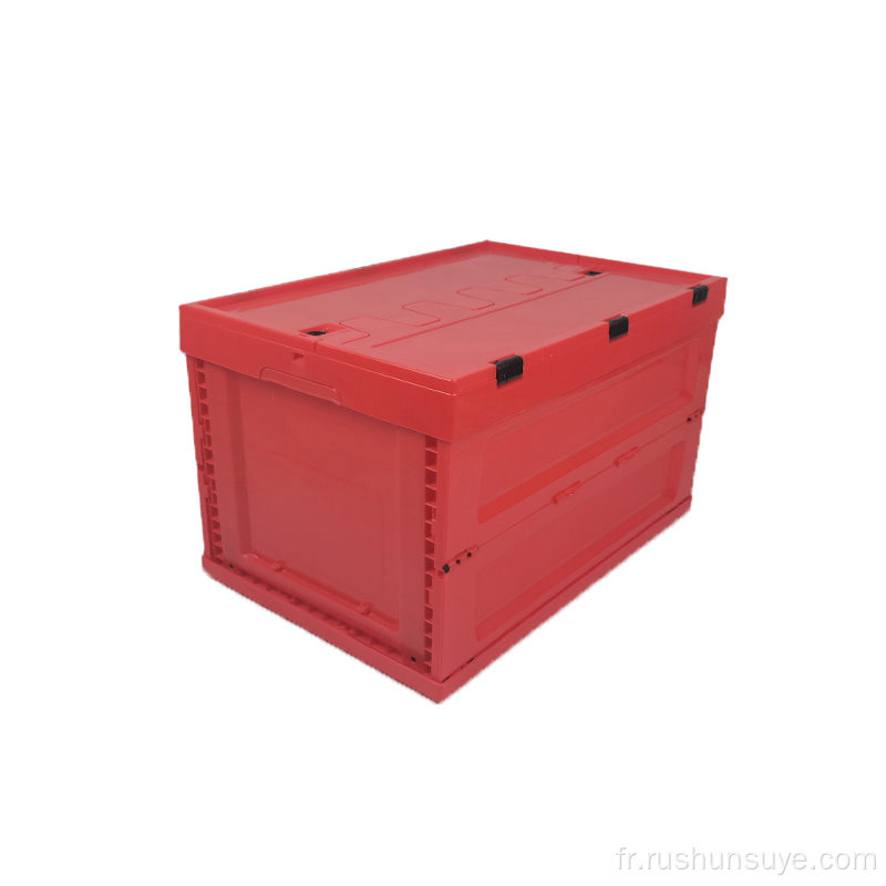 Boîte de pliage en plastique rouge 65L