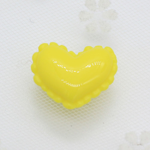 Edge Curl Colorful Heart Shaped Beads Charms For Kids Toy Decor Craft handmade Charms Flatback Spacer Phone Shell