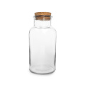 Botella de reactivo de boticería de vidrio de boca ancha con corcho