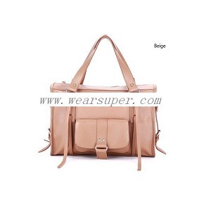Milan style series first layer of leather handbags Beige