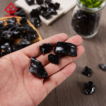 Colorful Crushed Mosaic Glass Chips for Garden Decoration (9-12mm, Black)