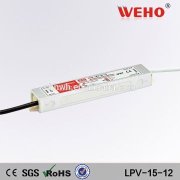 Waterproof led power supply 15w ac dc led driver 12v 15w