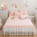 Borong rumah renda pepejal bedspread set rok ais