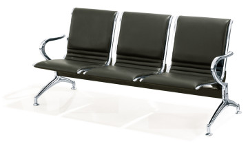 Silver Grey with Black Full PU Cushion Waco Waiting Chair A302fe