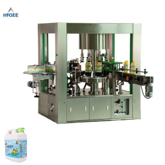 Higee Automatic Roll-Feed OPP/BOPP Hot Melt Glue Labeling Machine for Soap/Bleach Bottles