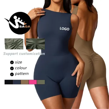 Women's Yoga Backless Sleeveless Gym Bodysuit Romper