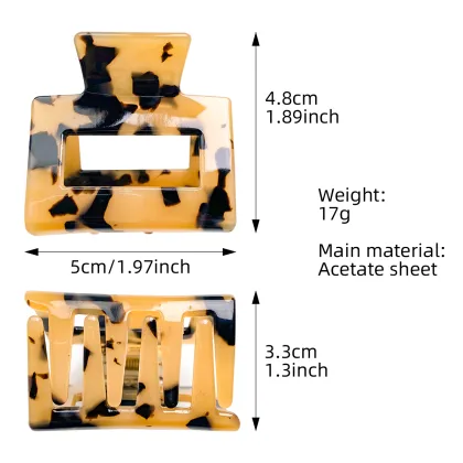 BOFEIYA Wholesale: Stylish Trendy Hair Claws in Cellulose Acetate - Small Square Claw Clips