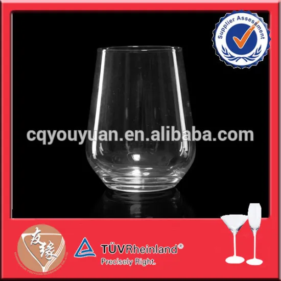 Special flat bottom glass wine cup without stem