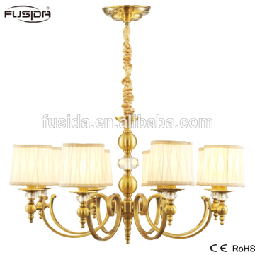 Indoor Decorative lighting classic cloth cover shades hanging chandelier pendant light