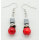 Boucle d&#39;oreille en hématite Red Coral Square Beads