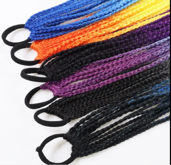 Hot Sale HighTemperature Silk Chemical Fiber Twist Braid Gradient Colorful  Style Braiding Ponytail Wigs hair extension