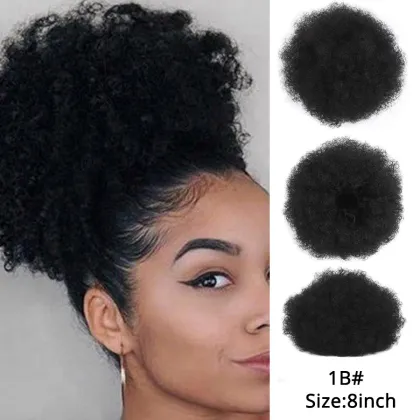 AliLeader High Temperture Fiber Hair Bun Afro Curly Chignon For Women Synthetic Large Chignon