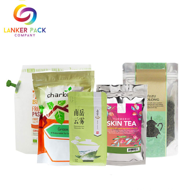 Moisture Proof Custom Mylar Black Tea Bag Packaging