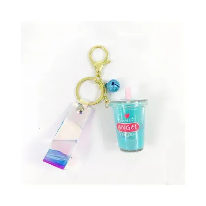 Kawaii Plastic Boba Tea Keychain with Strap