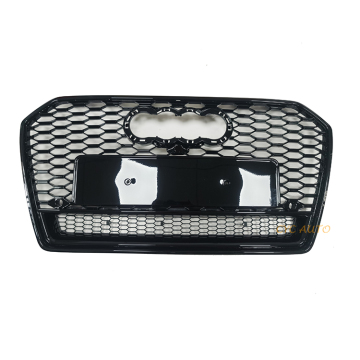 Gloss Black Mesh Meesh Pumper Grille RS6 Design مع إطار لـ Audi A6 C7/C7.5/S6 (2016-2018)