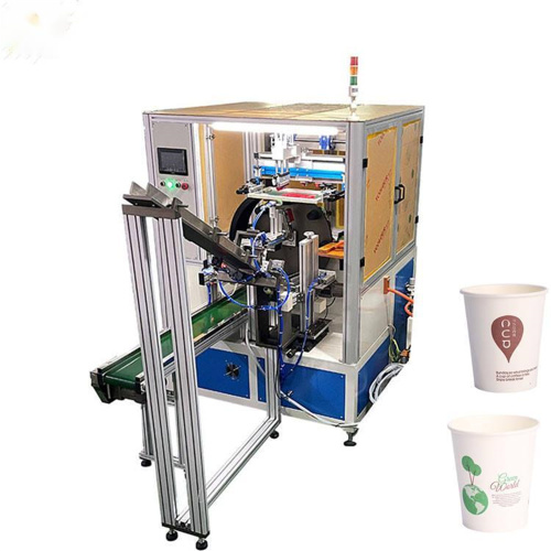 Otomatis Paper Disposable Cup Silindrical Screen Printing Mesin DS-A400LED
