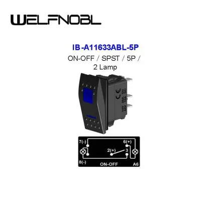 WASHER 3PIN 2 Blue 12V LED Latching Carling Rocker Toggle Switch