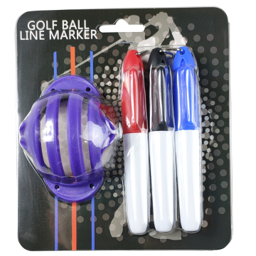 High-Quality 3-Line Golf Ball Liner Marker Set in Blister Box: Perfect Golf Ball Alignment Kit with Mark Pens