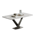 Sintered Stone Dining Table with V-Shaped Base