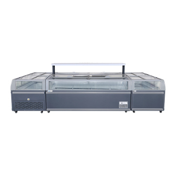Commercial Display Sliding Glass Door Chest Island Freezer