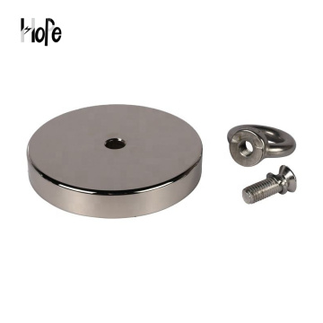 Magnetic sheets with countersunk hole and eyebolt