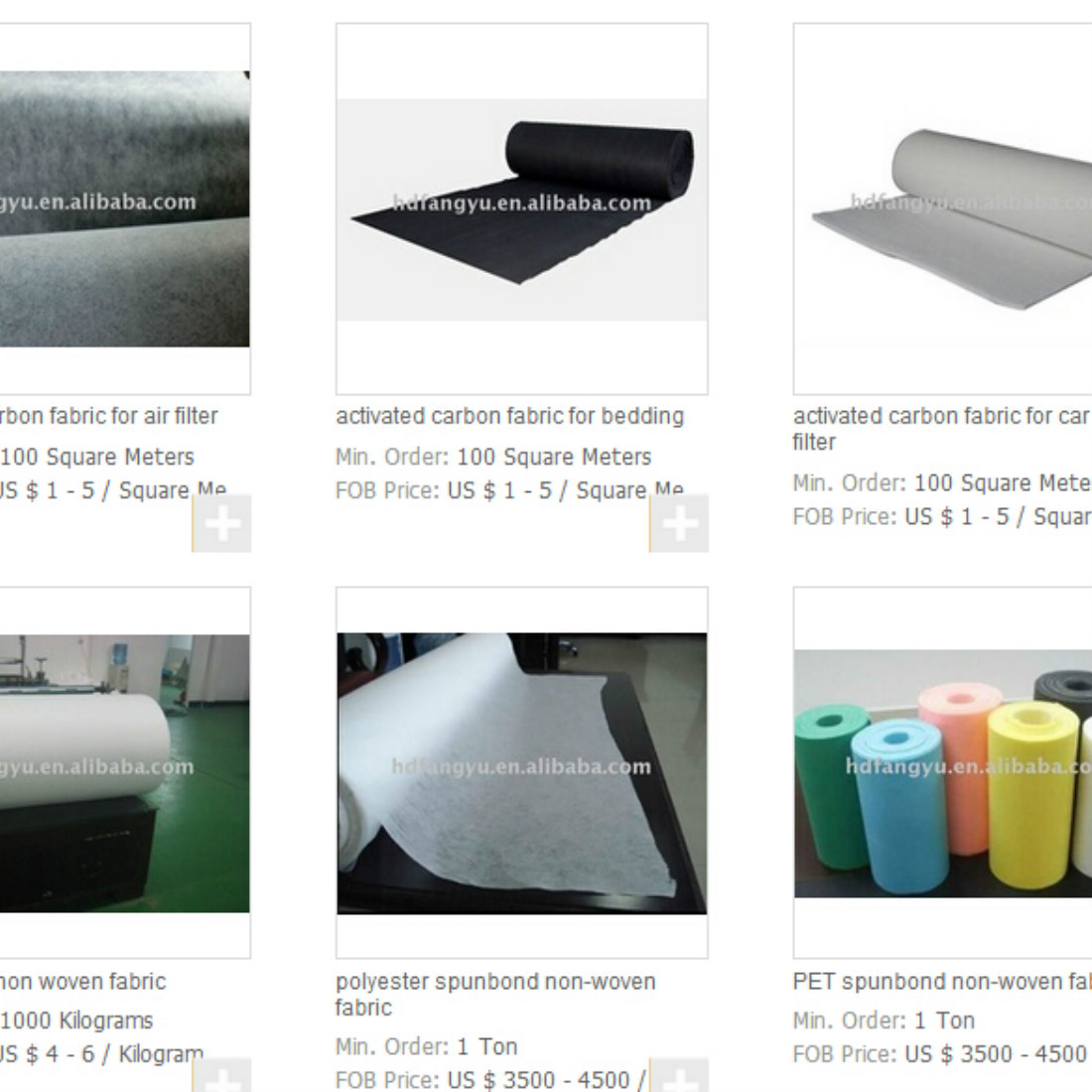 price of PET nonwoven fabric