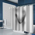 Couple Shadow Waterproof Shower Curtain Unique Black and White Bathroom Decor